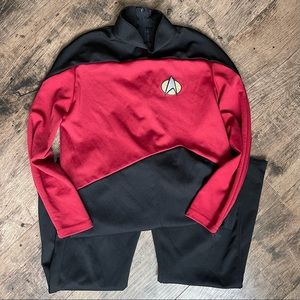 Star Trek Next Generation Command Red Jumpsuit Costume, Size Medium